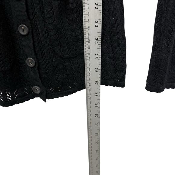 Vintage Betsy Johnson Black Cardigan Silk and Cashmere Women’s Size Small - Picture 9 of 10
